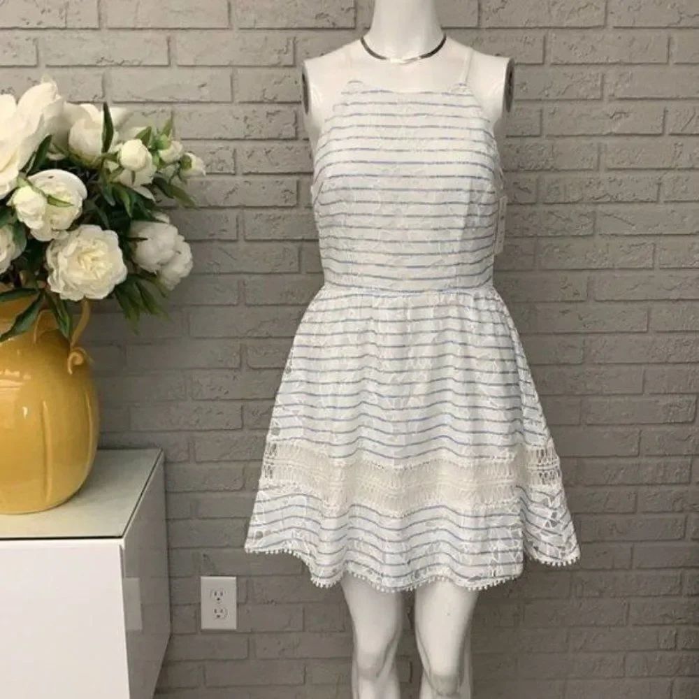 J by J.O.A Stripe Floral Lace Dress Size S